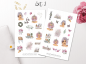 Preview: Mädchen Frühling Sticker Set